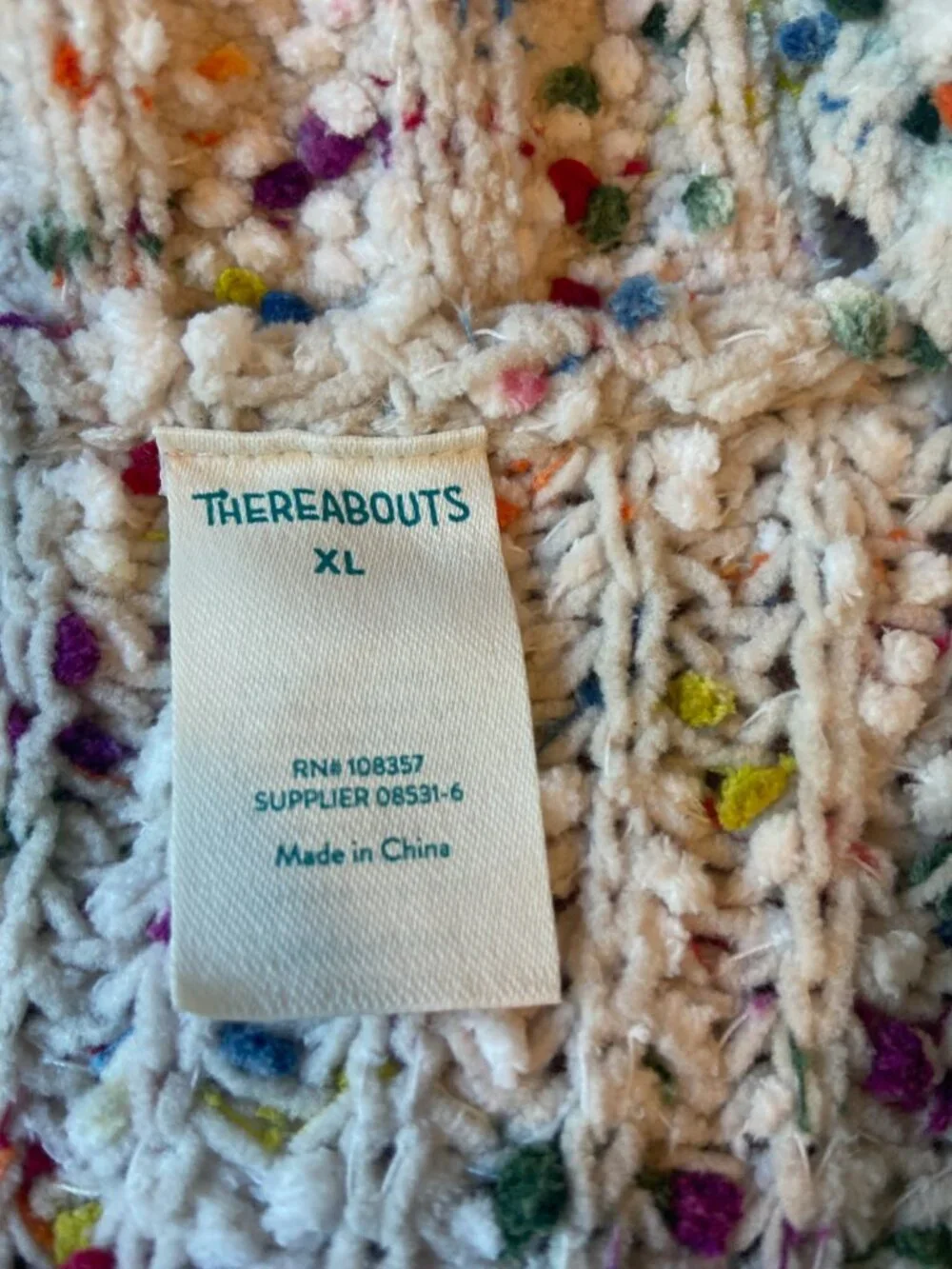 Like New Girls Thereabouts Confetti Knit 1/4 Zip Mock Neck Sweater Sz XL
